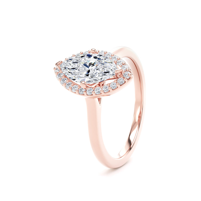 Halo Ring | Rose Gold, Marquise Diamond | MHP01 SMM