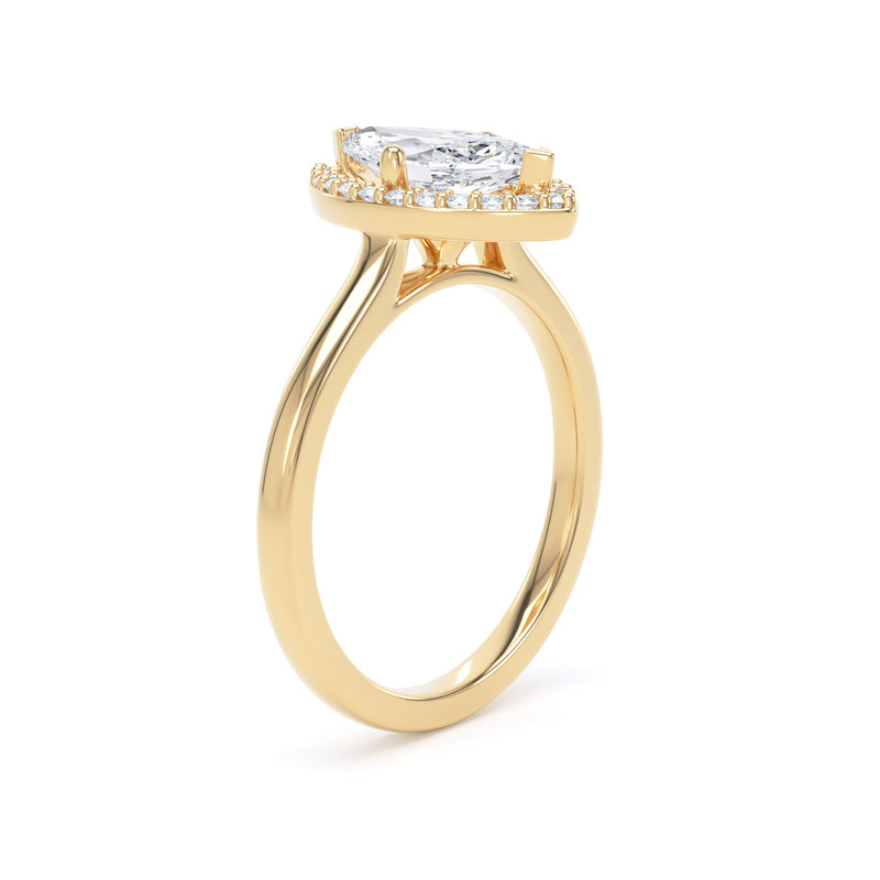 Halo Ring | Yellow Gold, Marquise Diamond | MHP01 SMM