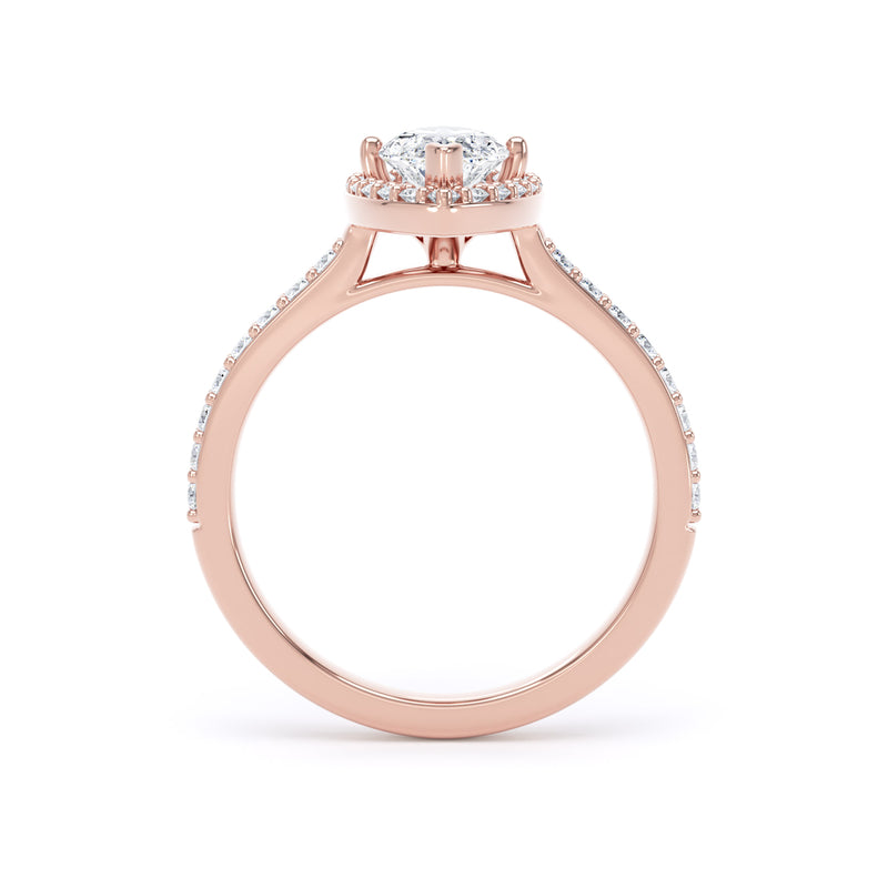 Halo Diamond Shoulder Ring | Rose Gold, Marquise Diamond | MHW01 SMM