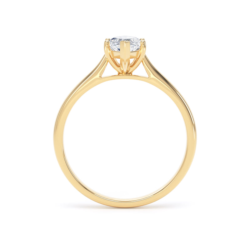 Marquise Diamond Yellow Gold Ring, 6 Claw Solitaire | SMM MPP11