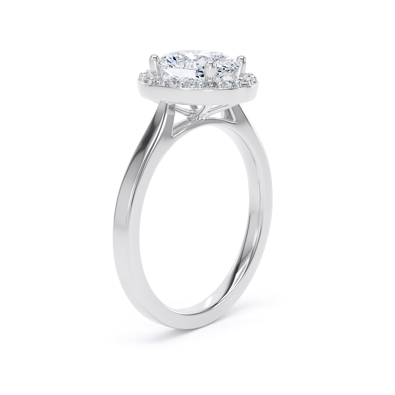 Halo Ring | White Gold, Oval Diamond | OHP01 SMO