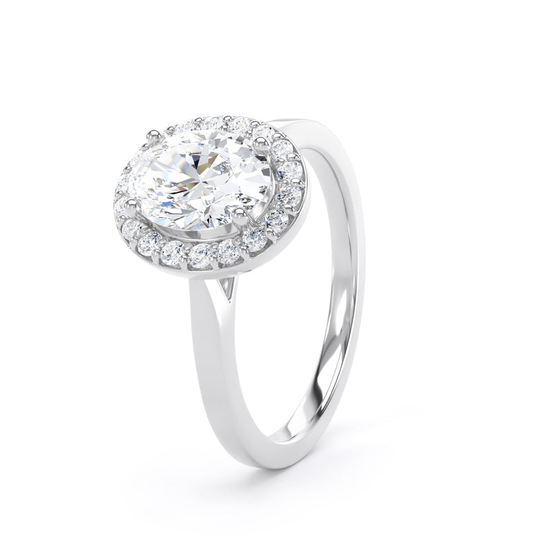 Halo Ring | Platinum, Oval Diamond | OHP01 LGO
