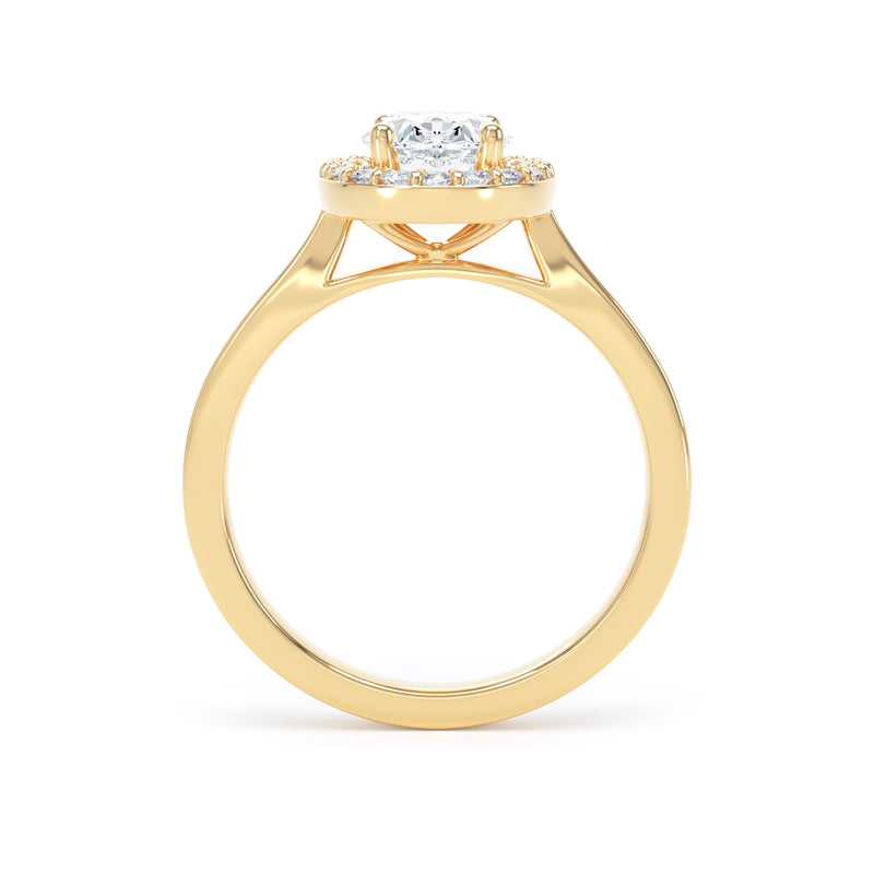 Halo Ring | Yellow Gold, Oval Diamond | OHP01 SMO