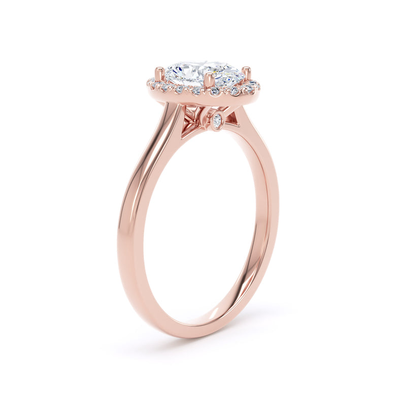Halo Peekaboo Ring | Rose Gold, Oval Diamond | OHP02 LGO