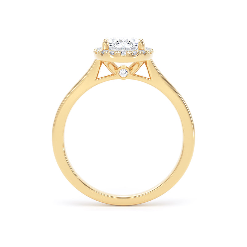 Halo Peekaboo Ring | Yellow Gold, Oval Diamond | OHP02 LGO