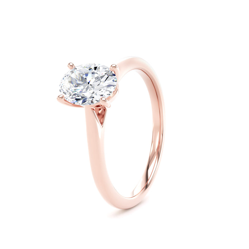 Oval Solitaire Rose Gold Ring | OPP01 LGO
