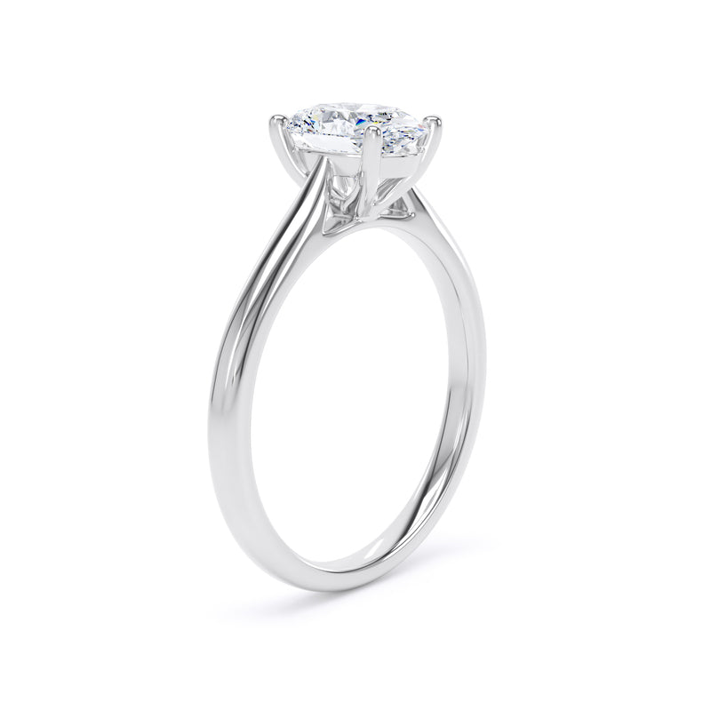 Oval Solitaire White Gold Ring | OPP01 SMO