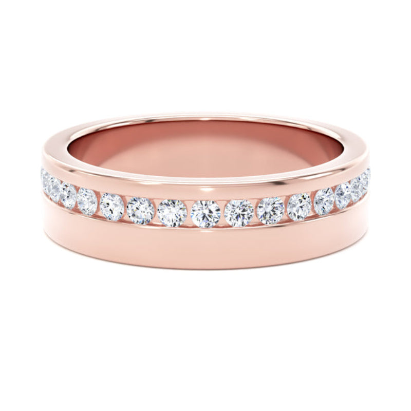 Round Diamond Ring, Channel Offset Half Eternity | ET1216