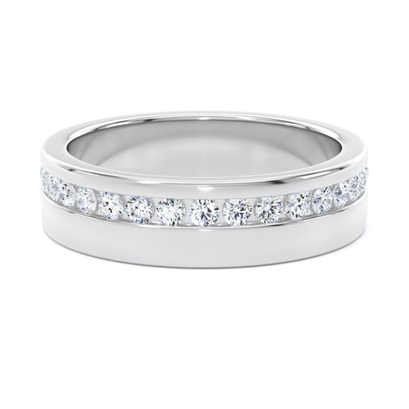 Round Diamond Ring, Channel Offset Half Eternity | ET1216