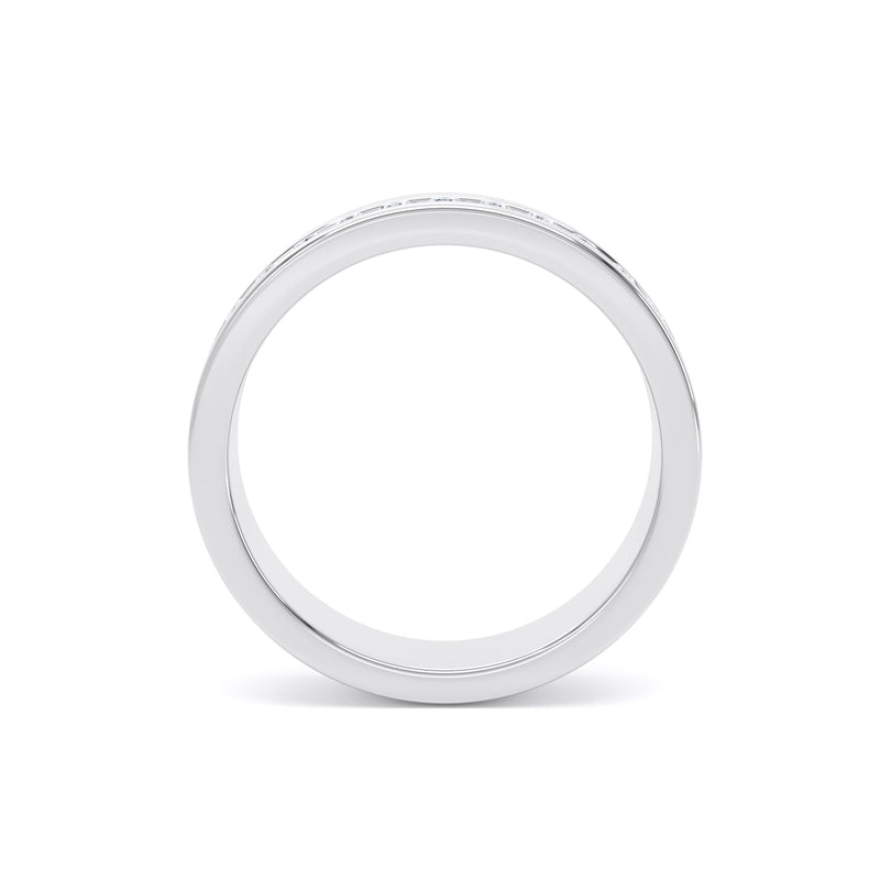 Round Diamond Platinum Ring, Channel Offset Half Eternity | ET1216