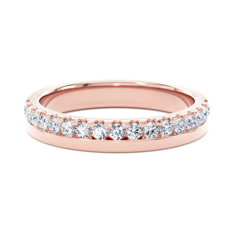 Round Diamond Ring, Offset Scallop Set Half Eternity | ET1215
