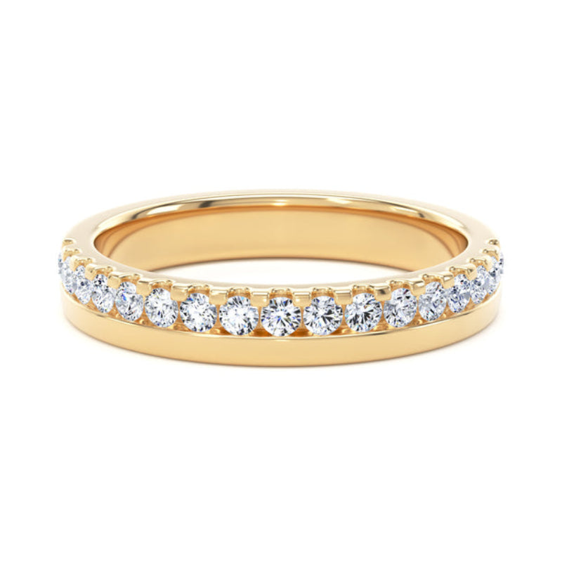 Round Diamond Ring, Offset Scallop Set Half Eternity | ET1215