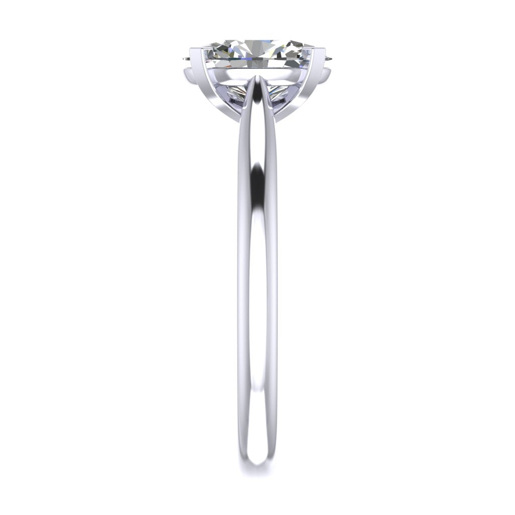 Oval Solitaire White Gold Ring, Cathedral Gallery Bar | SMO