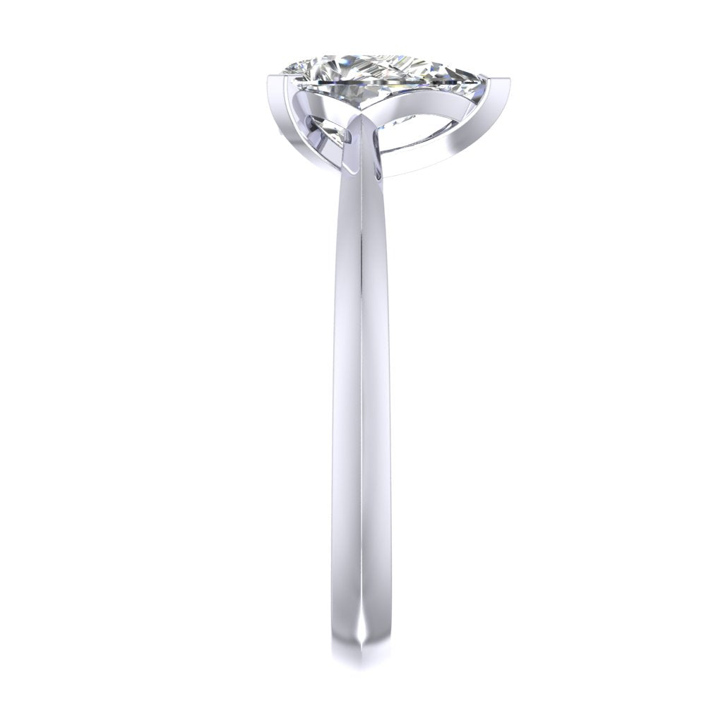 Pear Solitaire White Gold Ring, Fancy Basket | LGA
