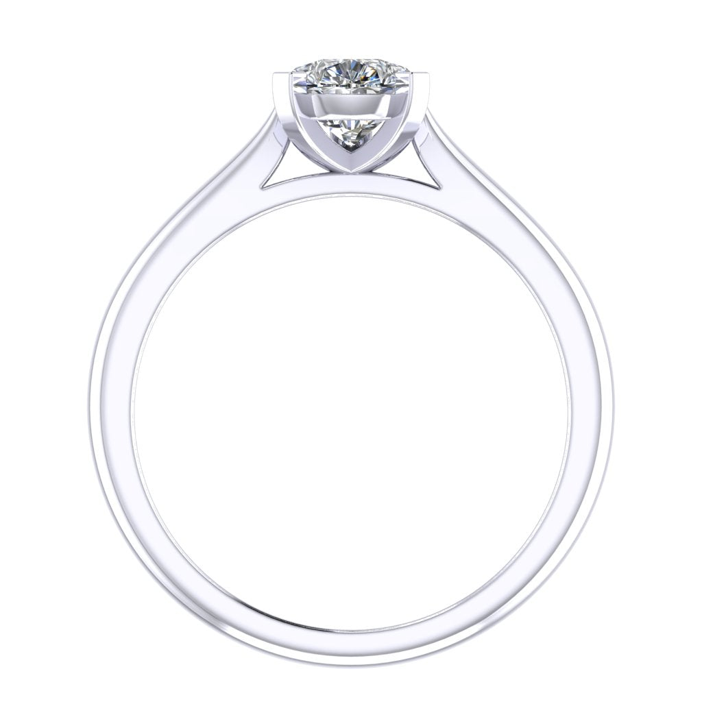 Pear Solitaire Platinum Ring, Pinched Cathedral | SMA