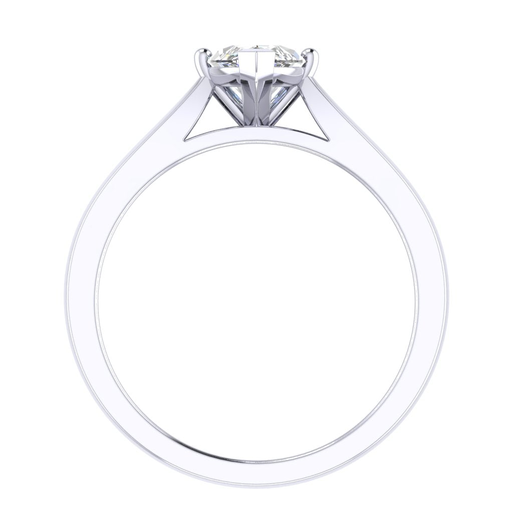 Marquise Solitaire White Gold Ring | SMM