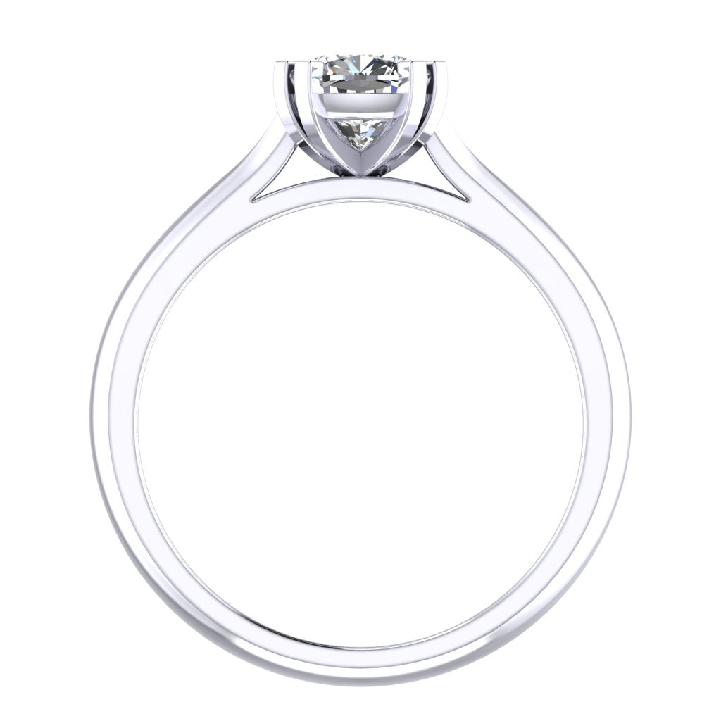 Cushion Solitaire Platinum Ring, Knife Edge | SMC