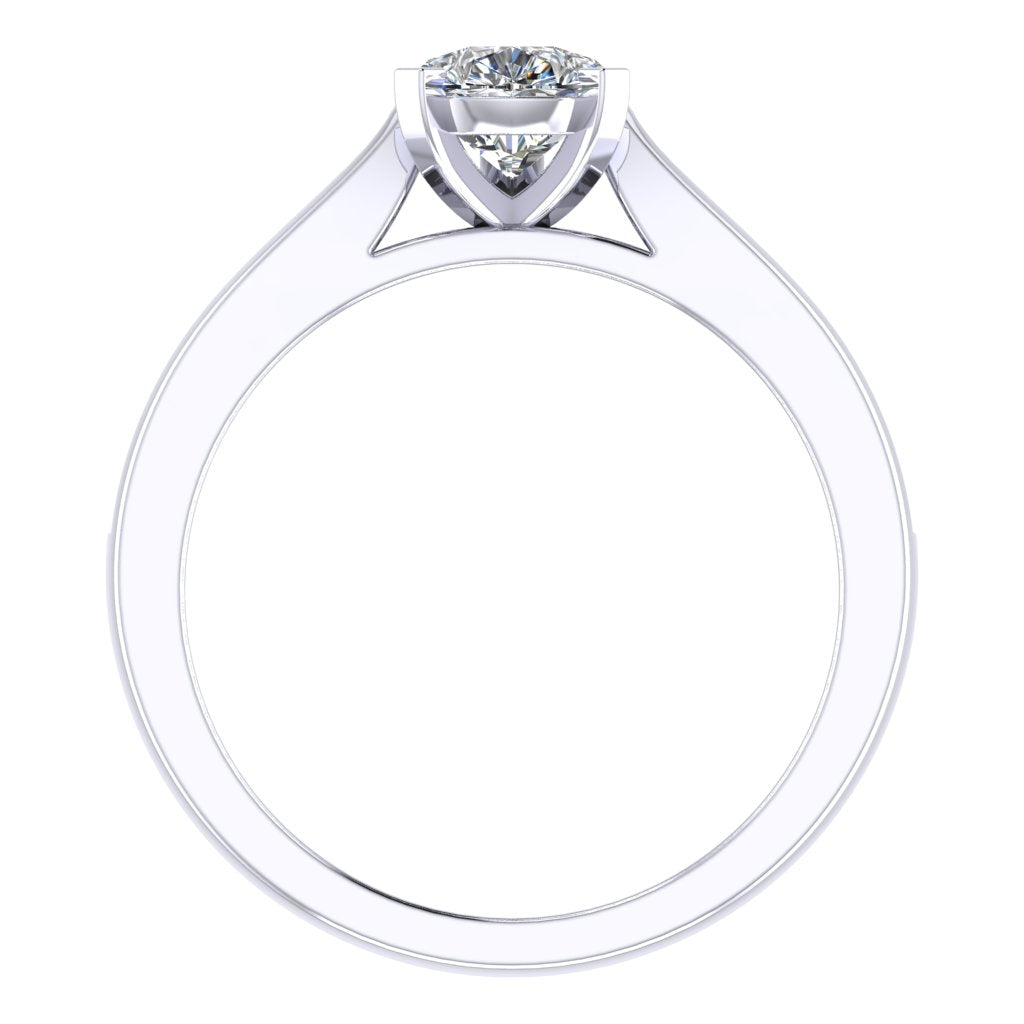 Pear Diamond White Gold Ring, Channel Shoulder Set | LGA RX4155