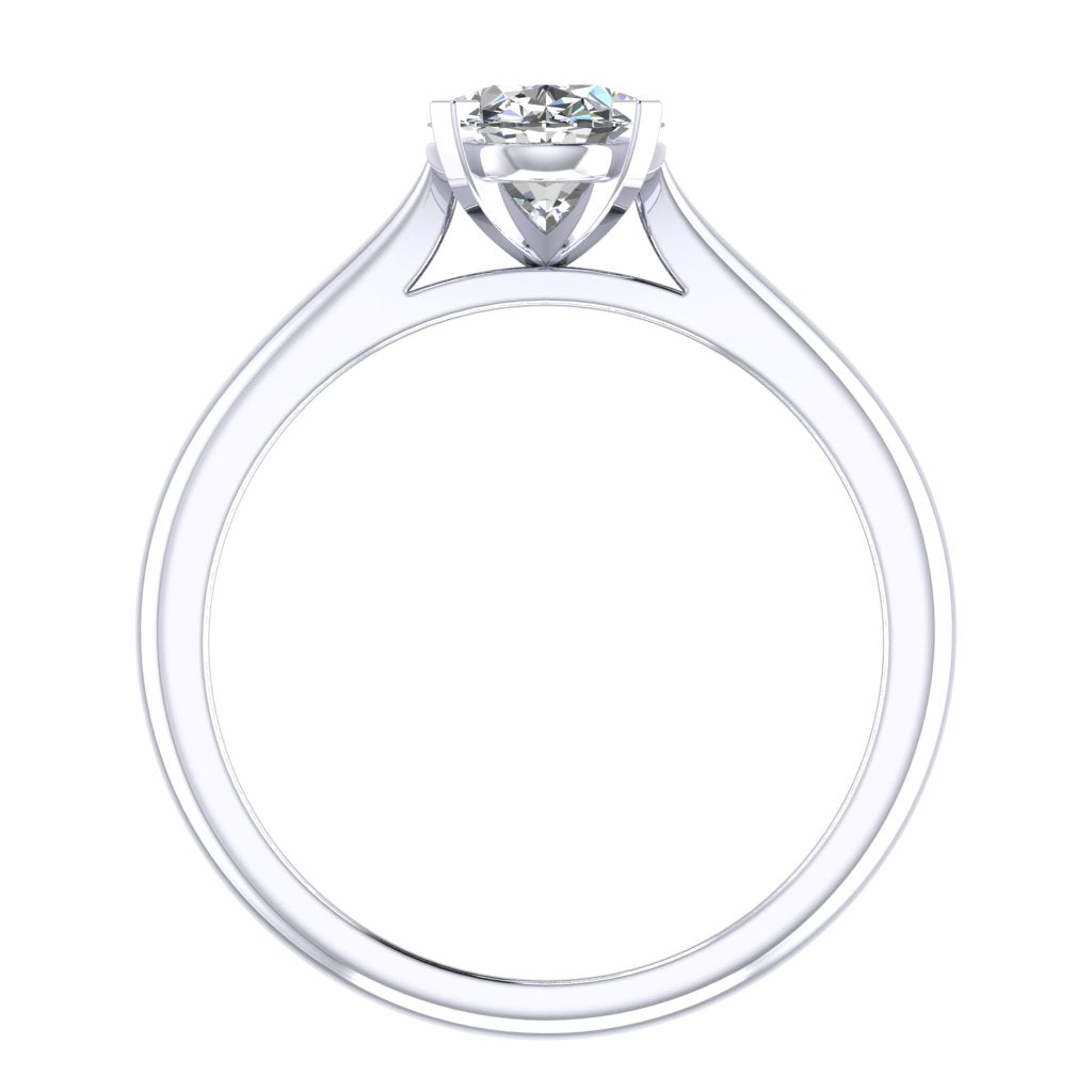 Oval Diamond White Gold Engagement Ring, Cathedral Gallery Bar Solitaire | LT1029-50