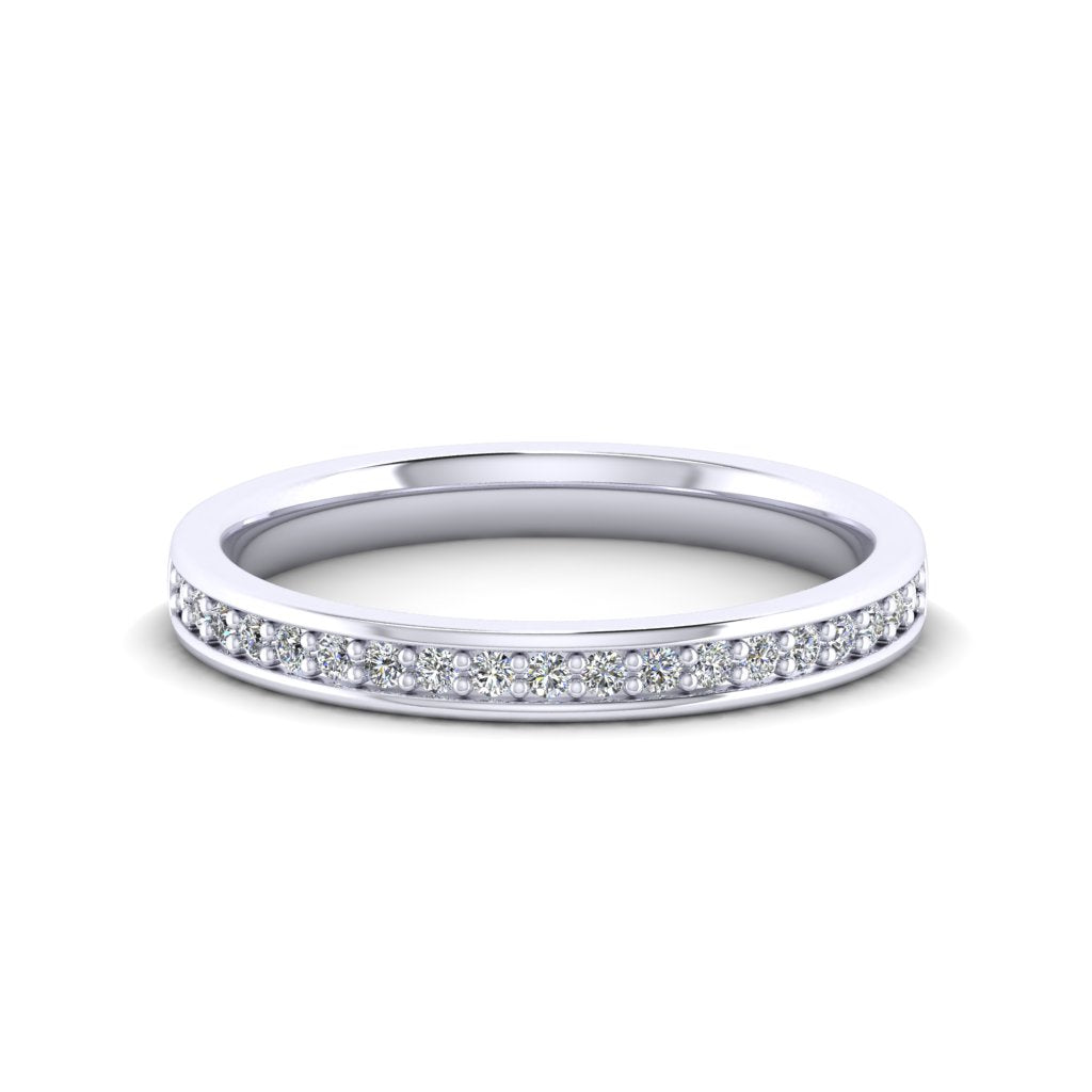 GRAIN AND CHANNEL SET ROUND DIAMOND ETERNITY RING, CLAW SET, PLATINUM