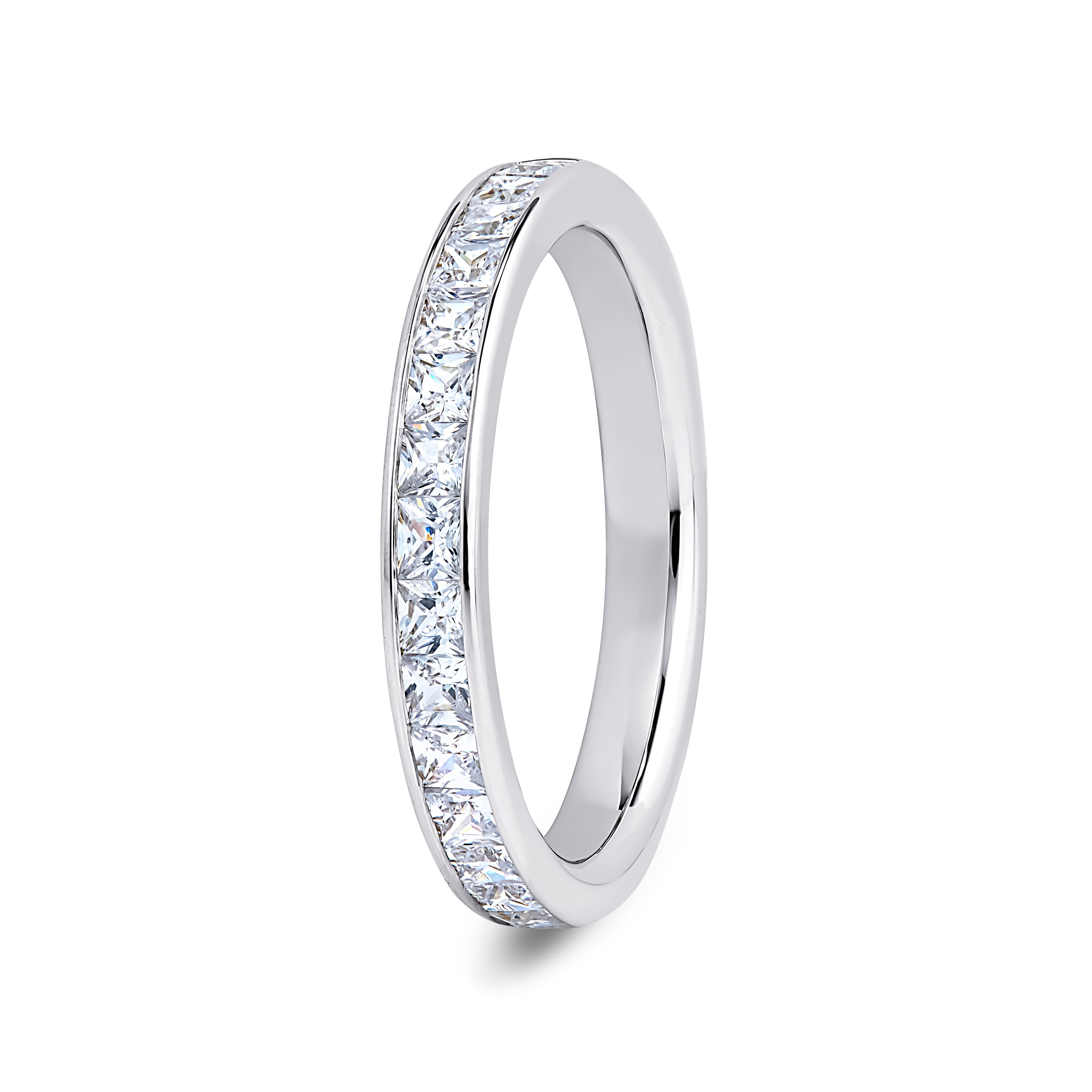 Princess, Channel, White Gold Half Set Eternity Ring