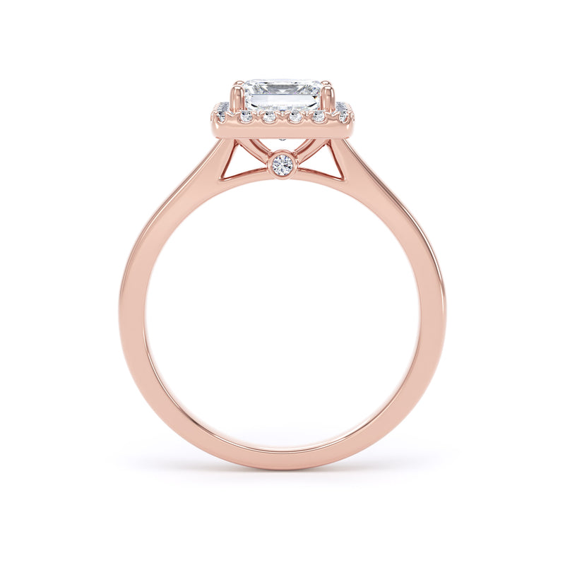 Halo Ring | Rose Gold, Princess Diamond | PHP01 LGS