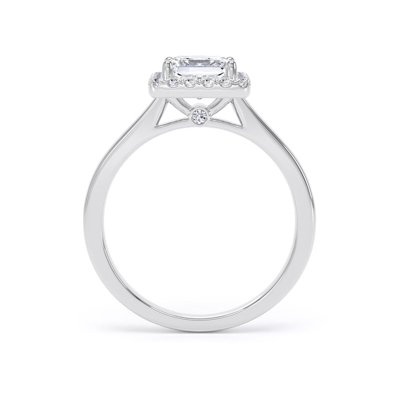 Halo Peekaboo Ring | Platinum, Princess Diamond | PHP02 LGS