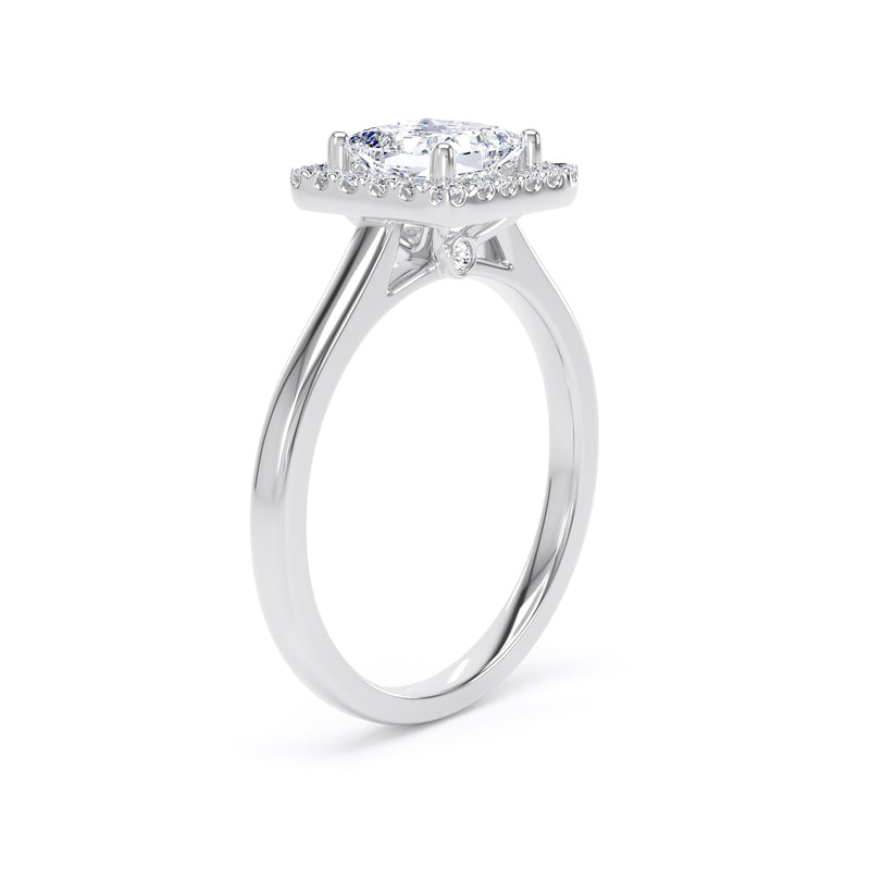 Halo Peekaboo Ring | White Gold, Princess Diamond | PHP02 LGS