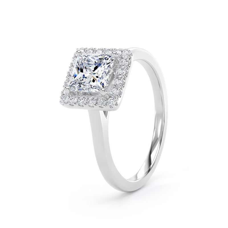 Halo Peekaboo Ring | Platinum, Princess Diamond | PHP02 LGS