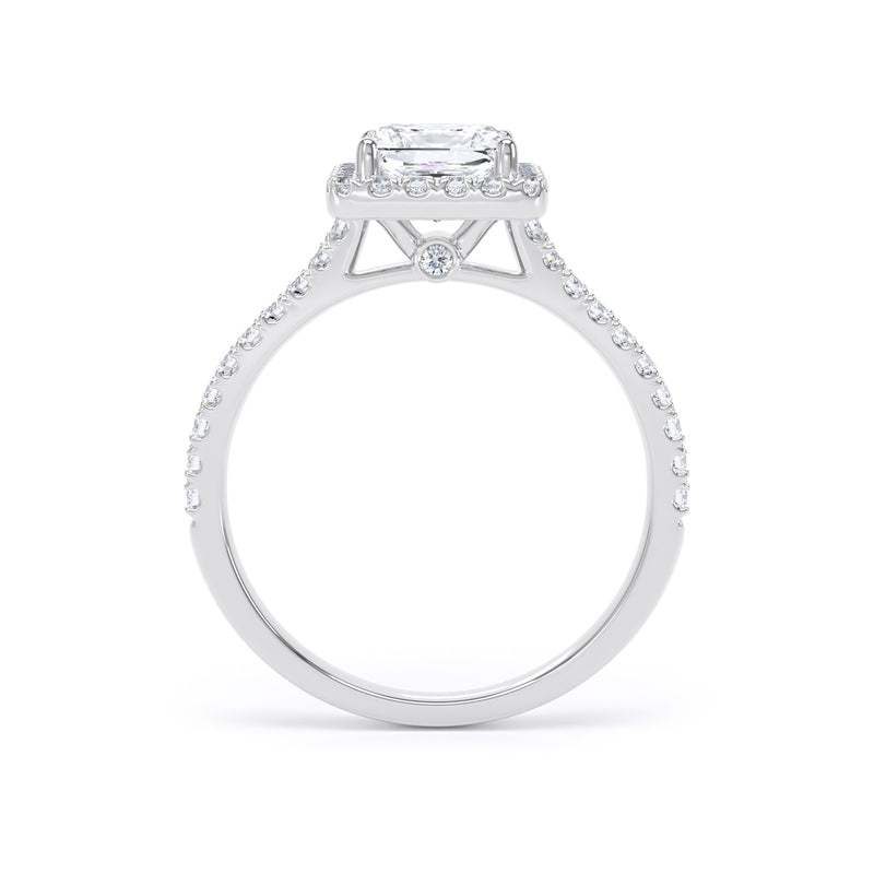 Halo Peekaboo Diamond Shoulder Ring | White Gold, Princess Diamond  | PHW01 LGS