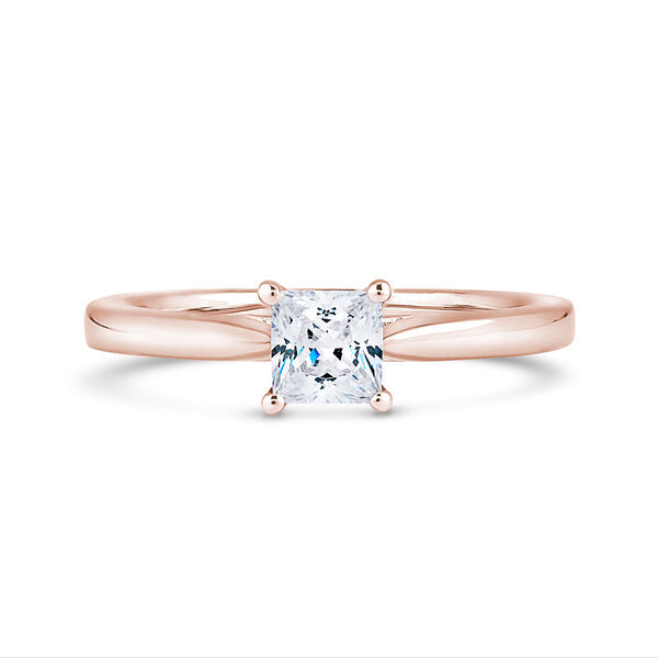 Princess Solitaire Rose Gold Ring | PPP01 LGS