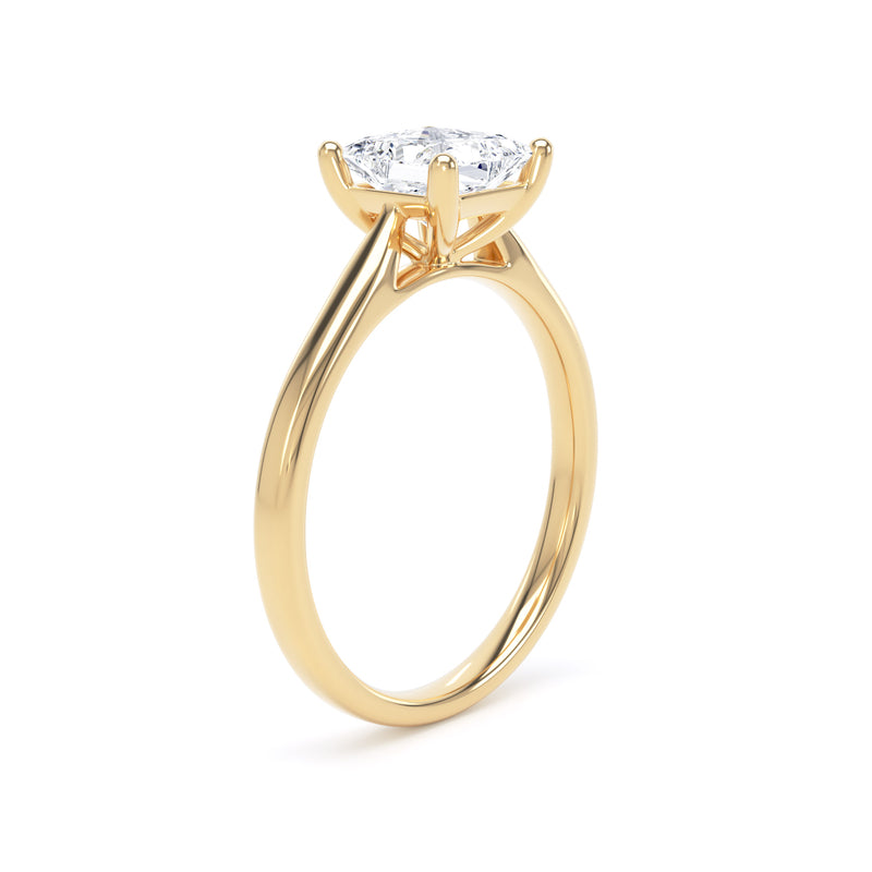 Princess Solitaire Yellow Gold Ring | PPP01 SMS