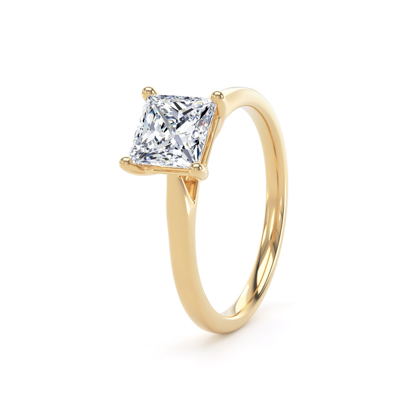 Princess Solitaire Yellow Gold Ring | PPP01 SMS