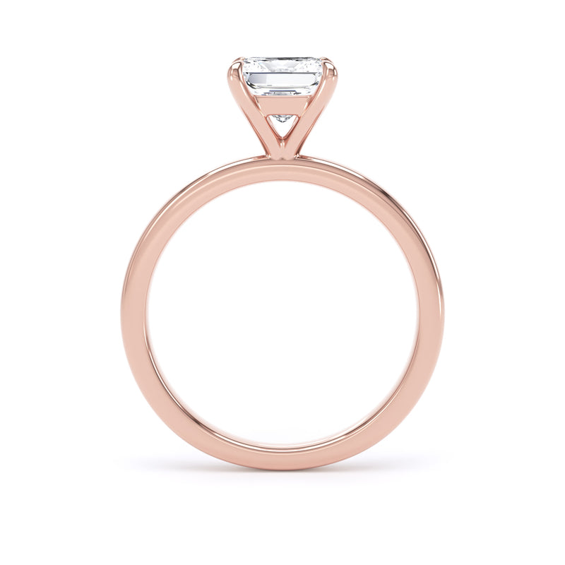 Princess Diamond Rose Gold Ring, Floating Head Solitaire | SMS PPP02