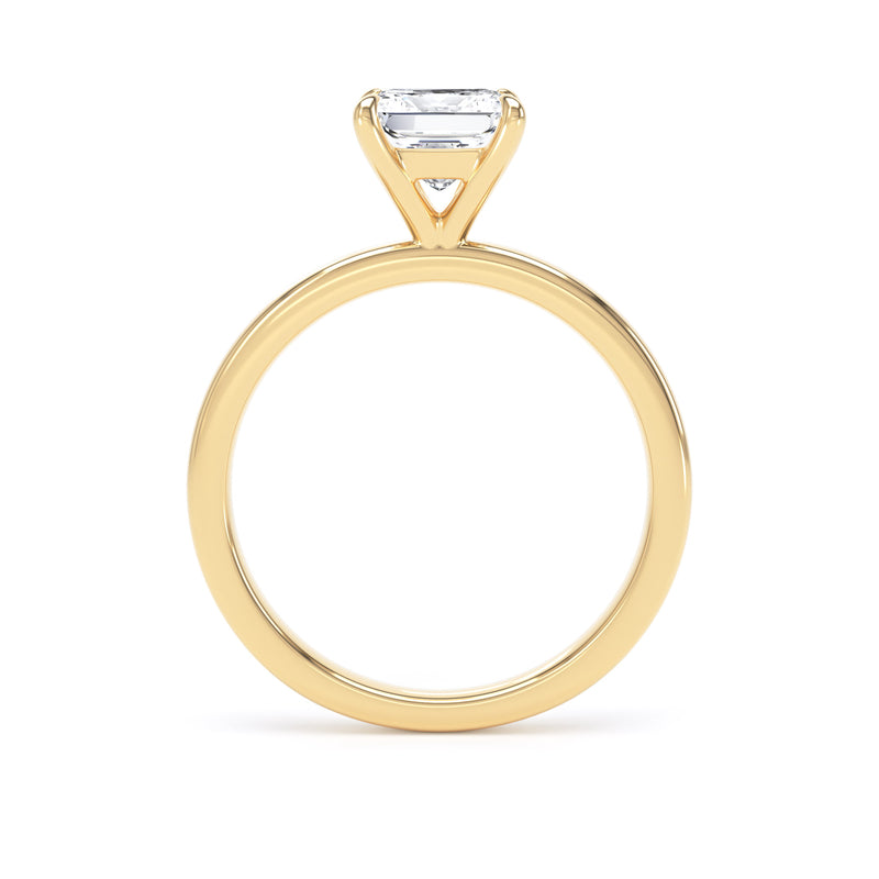 Princess Diamond Yellow Gold Ring, Floating Head Solitaire | SMS PPP02