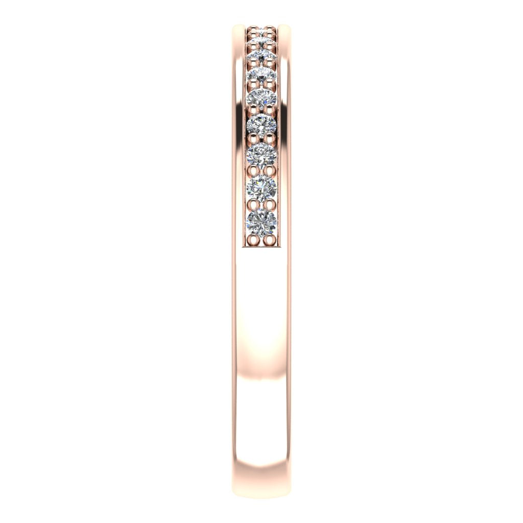GRAIN AND CHANNEL SET ROUND DIAMOND ETERNITY RING, CLAW SET, ROSE GOLD
