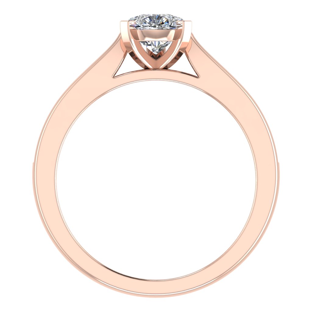 Pear Diamond Rose Gold Ring, Channel Shoulder Set | LGA RX4155