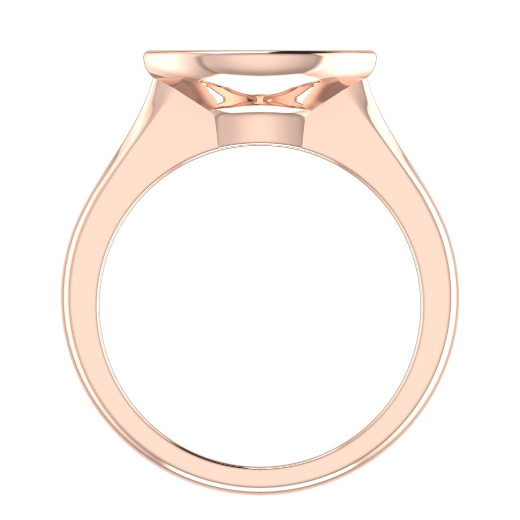 Landscape Marquise Solitaire Rose Gold Ring, Bevel Set | SMM