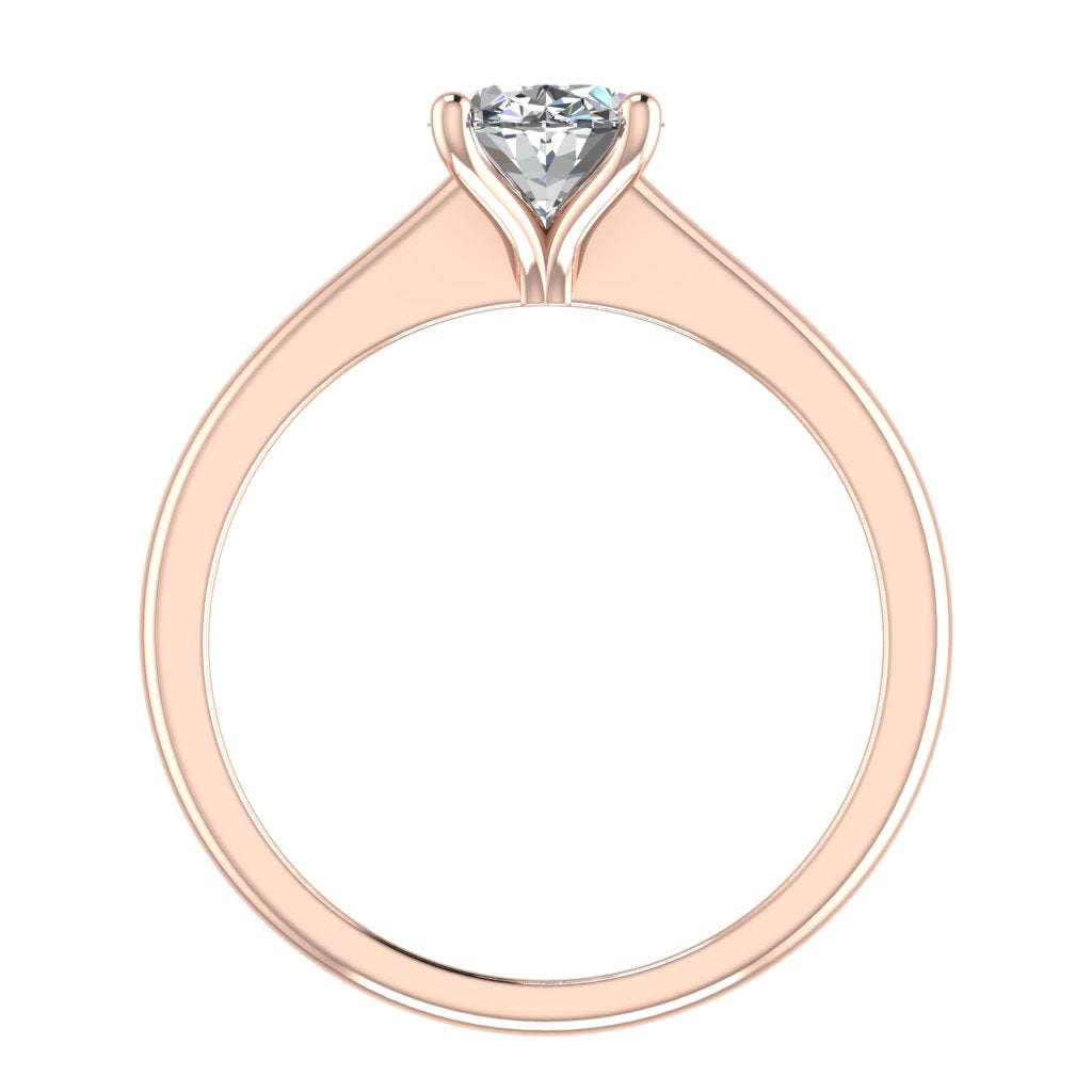 Oval Diamond Rose Gold Engagement Ring, Raised Peg Head Solitaire | RX11989-50