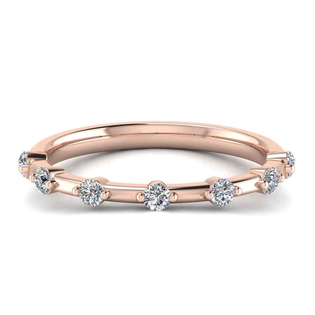 SPACED ROUND DIAMOND ETERNITY RING, CLAW SET, ROSE GOLD