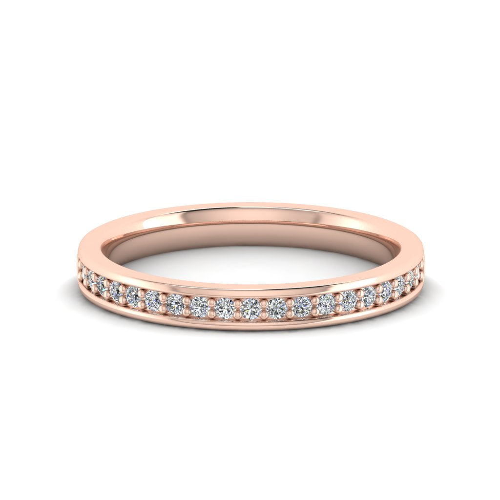 GRAIN AND CHANNEL SET ROUND DIAMOND ETERNITY RING, CLAW SET, ROSE GOLD