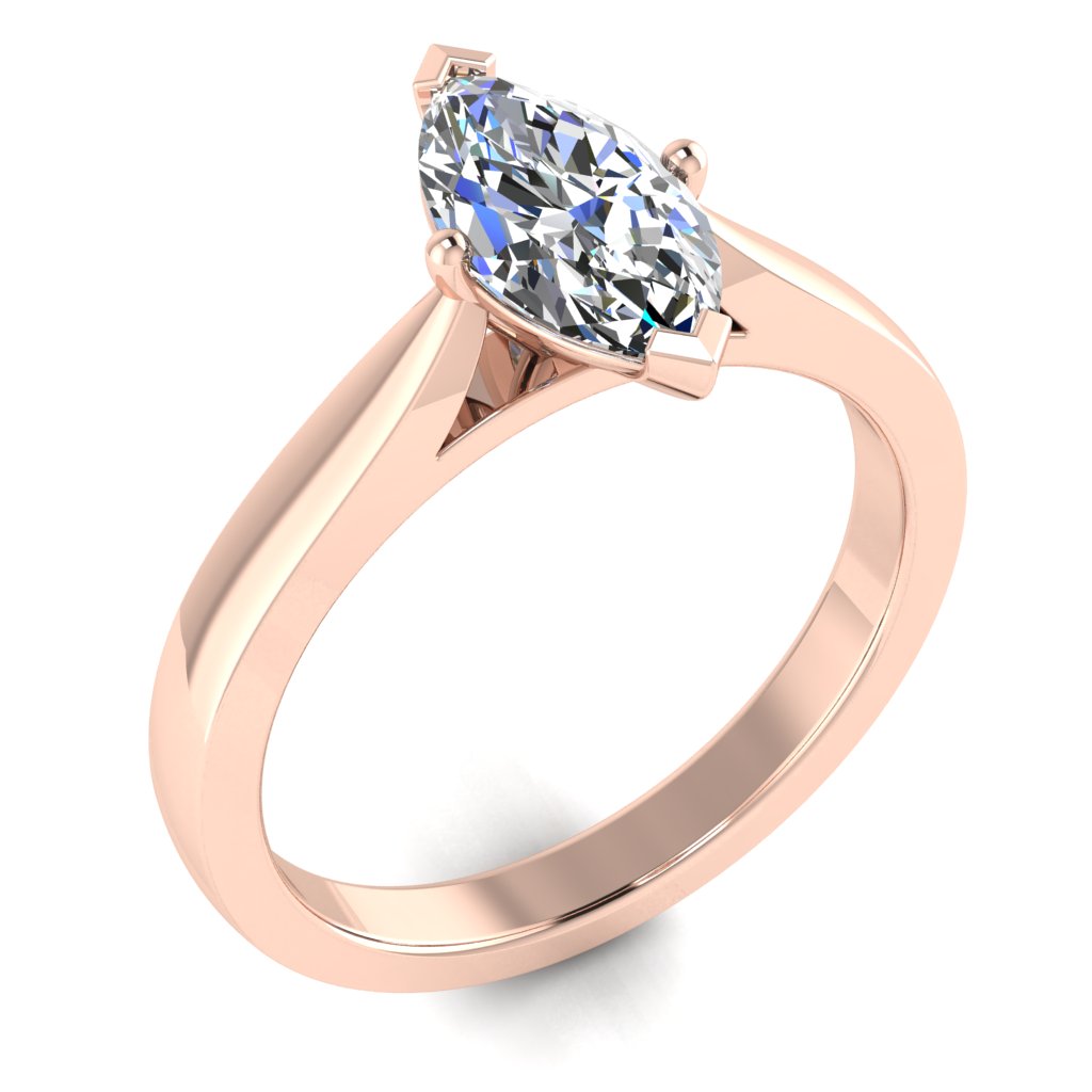 Marquise Solitaire Rose Gold Ring | LGM