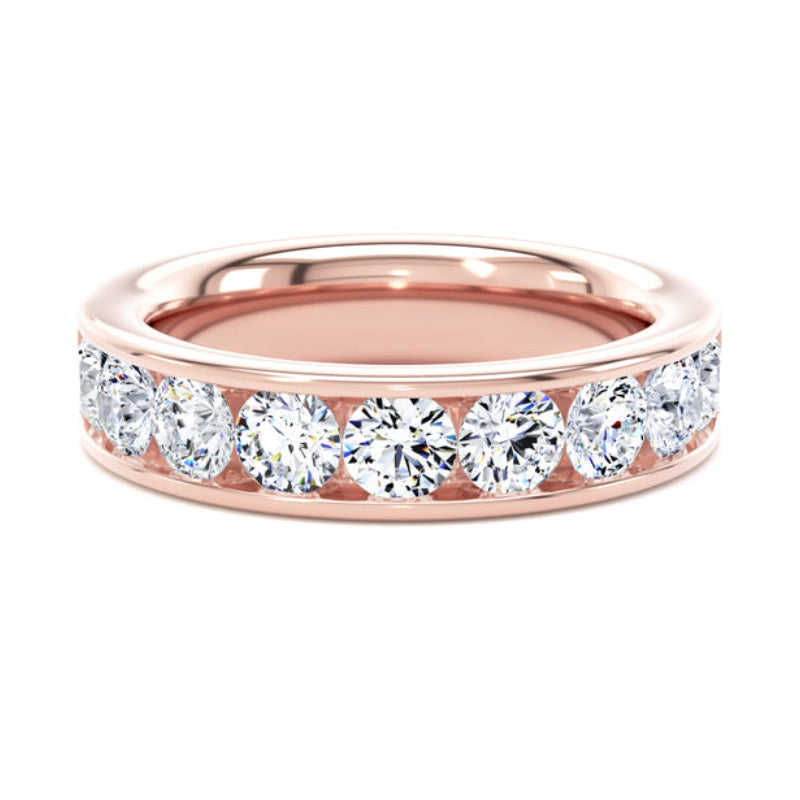 Round Diamond Ring, Channel Set Half Eternity | ET1226