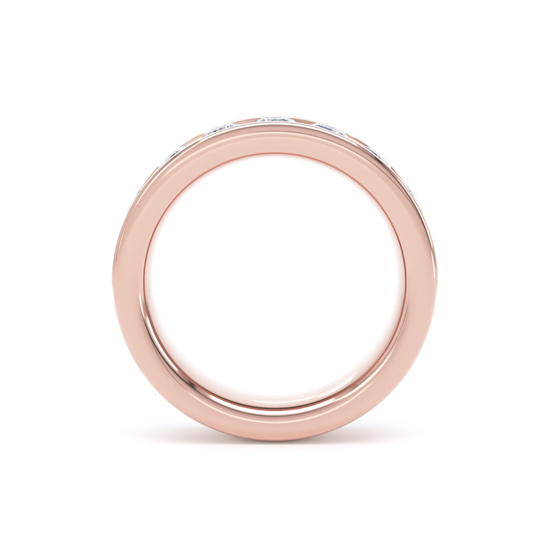 Round Diamond Rose Gold Ring, Channel Set Half Eternity | ET1226