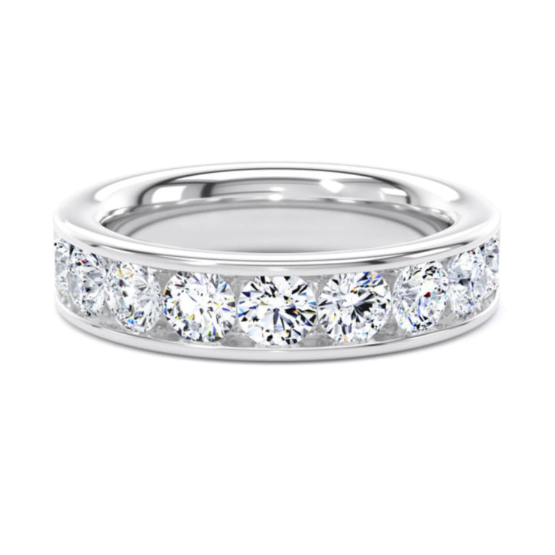 Round Diamond Ring, Channel Set Half Eternity | ET1226