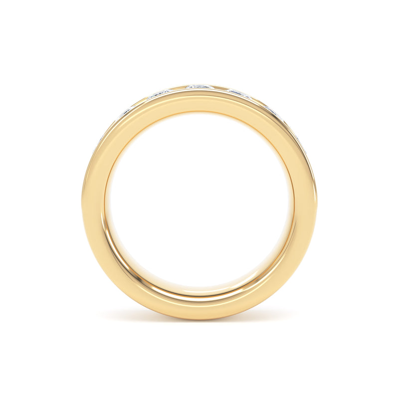 Round Diamond Yellow Gold Ring, Channel Set Half Eternity | ET1226