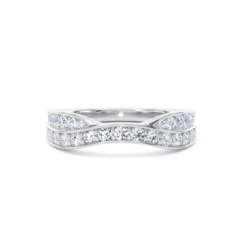 Round Diamond Platinum Ring, Entwined Band Half Eternity | ET1223