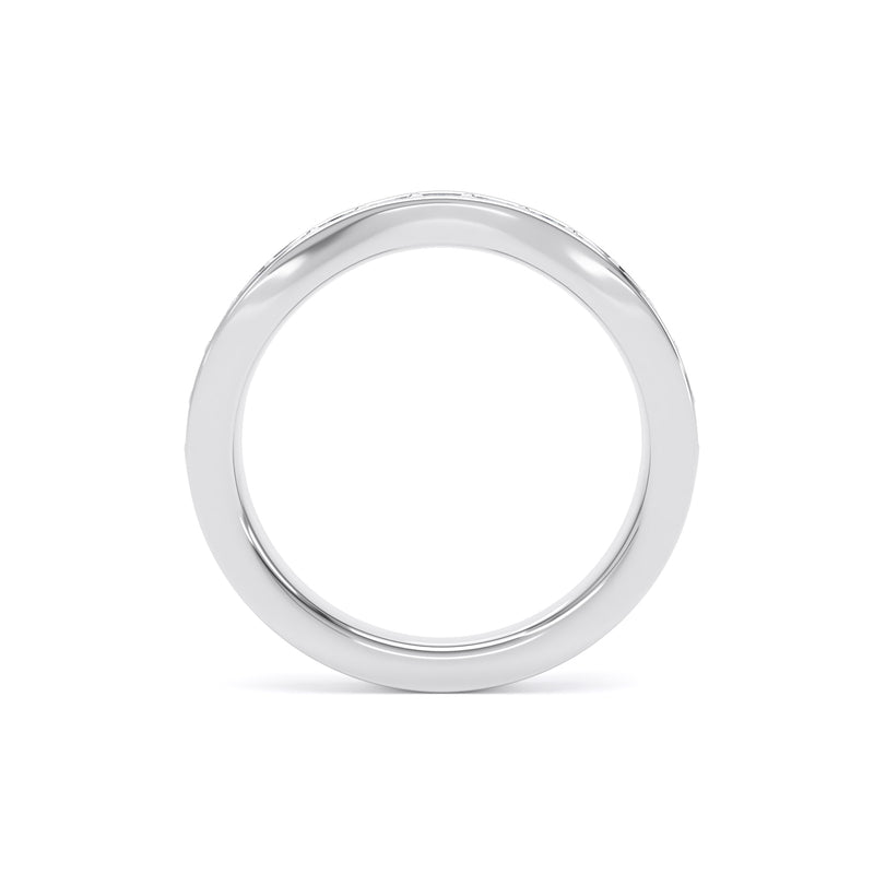 Round Diamond Platinum Ring, Entwined Band Half Eternity | ET1223