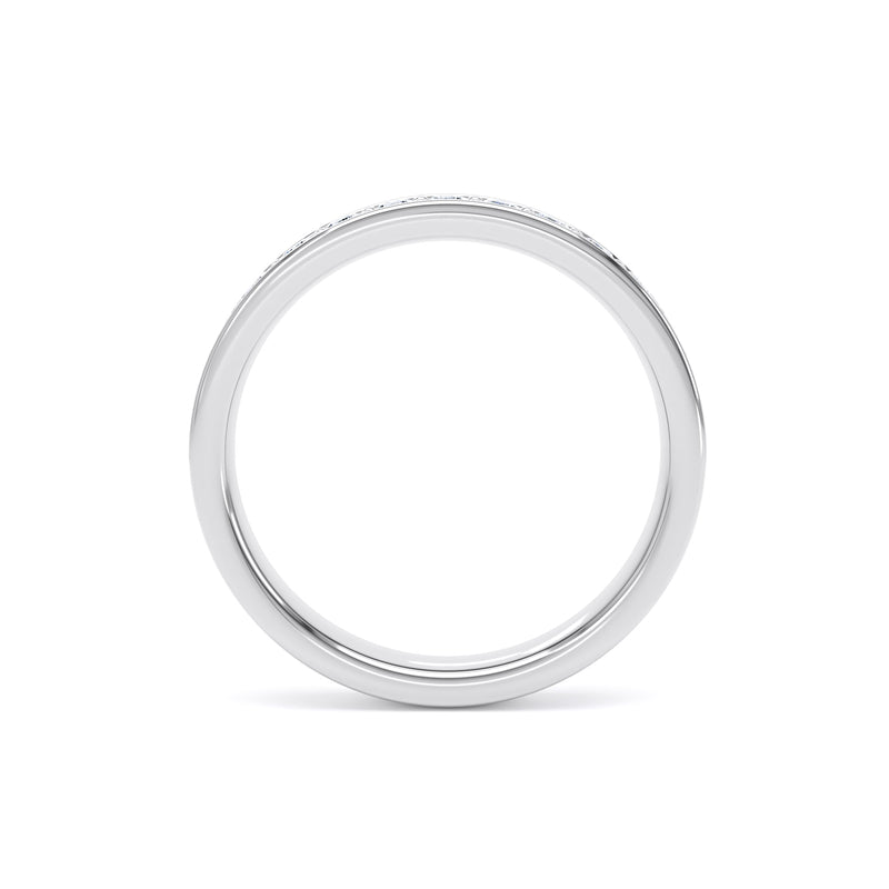 Round Diamond Platinum Ring, Grain Set Half Eternity | ET1221