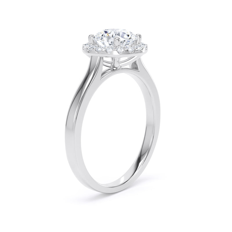 Halo Ring | White Gold, Round Diamond | RHP01 SMR